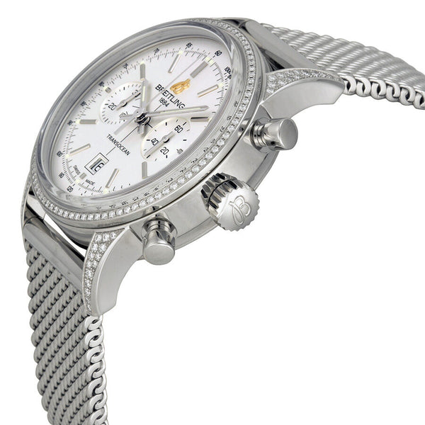 Breitling Transocean Chronograph Silver Dial Stainless Steel Unisex Watch A4131063-G757SS#A4131063-G757-171A - Watches of America #2