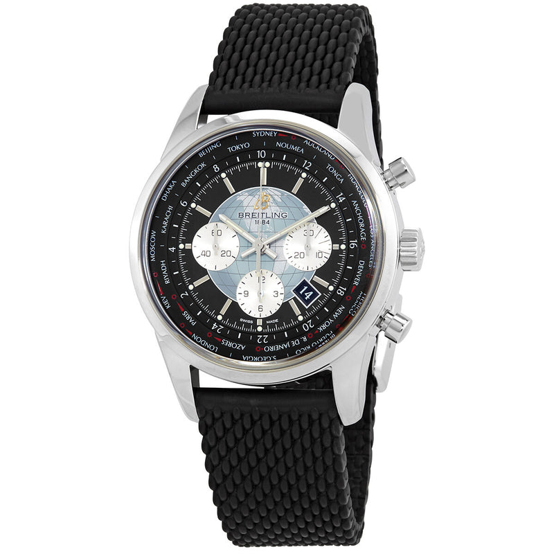 Breitling Transocean Chronograph Unitime Automatic Black Dial Men's Watch #AB0510U4/BB62 440X-A20D.1 - Watches of America