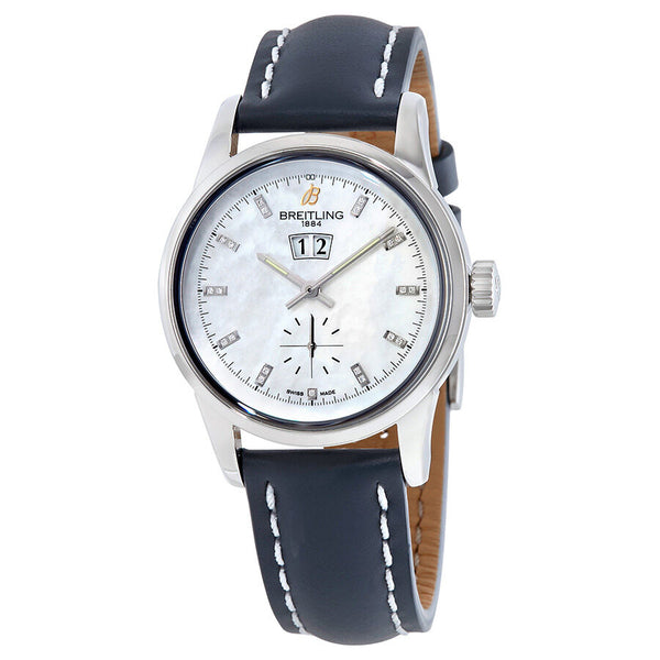 Breitling Transocean Mother of Pearl Diamond Dial Unisex Watch A1631012-A765BLLT#A1631012-A765-113X-A18BA.1 - Watches of America