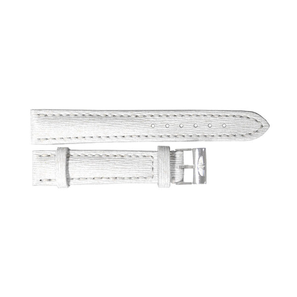 Breitling White Leather Strap Stainless Steel Tang Buckle 16-14mm#235X - Watches of America