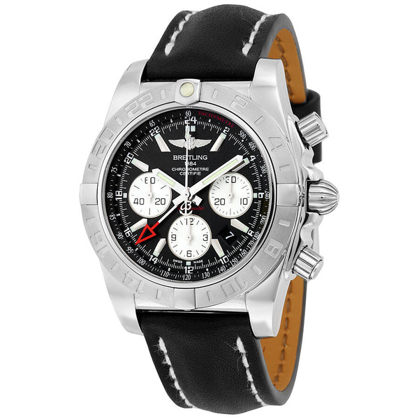 Breitling Chronomat 44 GMT Automatic Black Dial Black Leather Men s Watch AB042011 BB56BKLT AB042011 BB56 435X A20BA.1 Watches of America