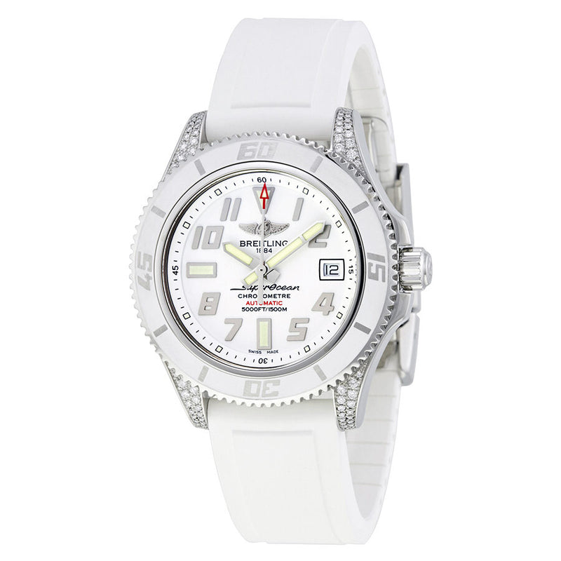 Brietling Superocean 42 Diamond Automatic Unisex Watch A17364AR-A763WHPD#A17364AR-A763-147S-A18D.2 - Watches of America