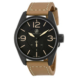 Brooklyn Watch Co. Lafayette Black Dial Tan Leather Men's Watch #CLA-C - Watches of America