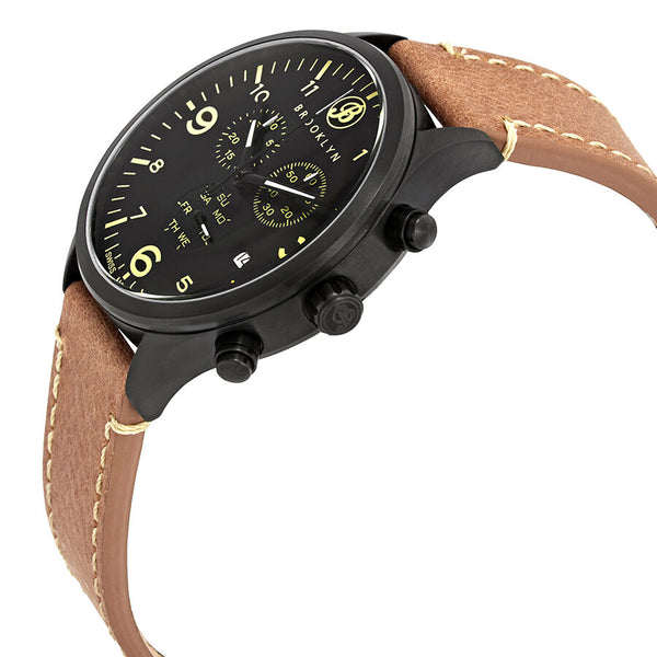 Brooklyn Watch Co. Bedford Brownstone Chronograph Black Dial Men's Watch #307-B-01-TS - Watches of America #2