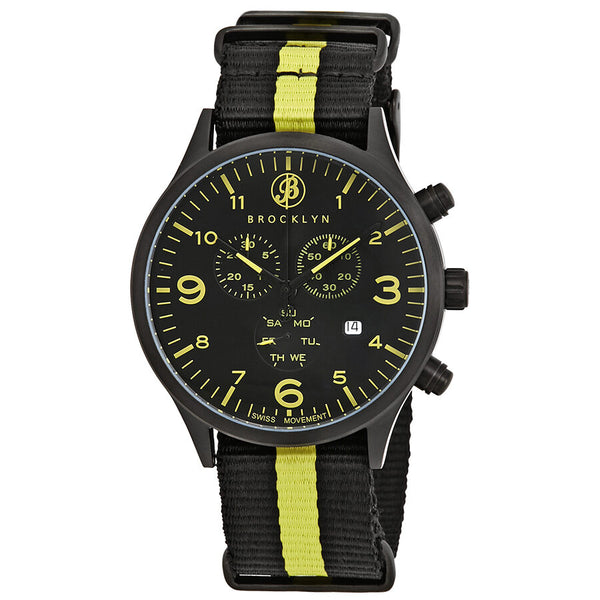 Brooklyn Watch Co. Bedford Brownstone Chronograph Black Dial Men's Watch #309-I-01YA-NSYW - Watches of America