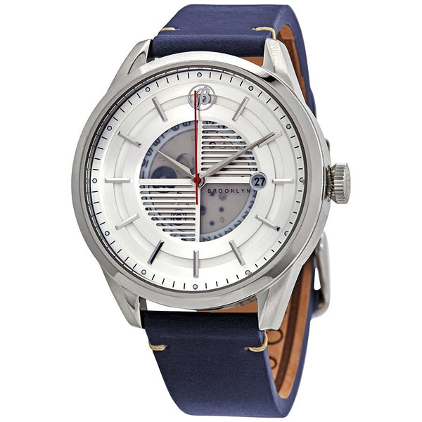 Brooklyn Watch Co. Wyckoff Automatic Silver Dial Men's Watch #8353A5 - Watches of America
