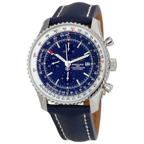 Breitling Navitimer World Blue Dial Strap Watch A2432212-C561BLLD#A2432212-C651-102X-A20D.1 - Watches of America