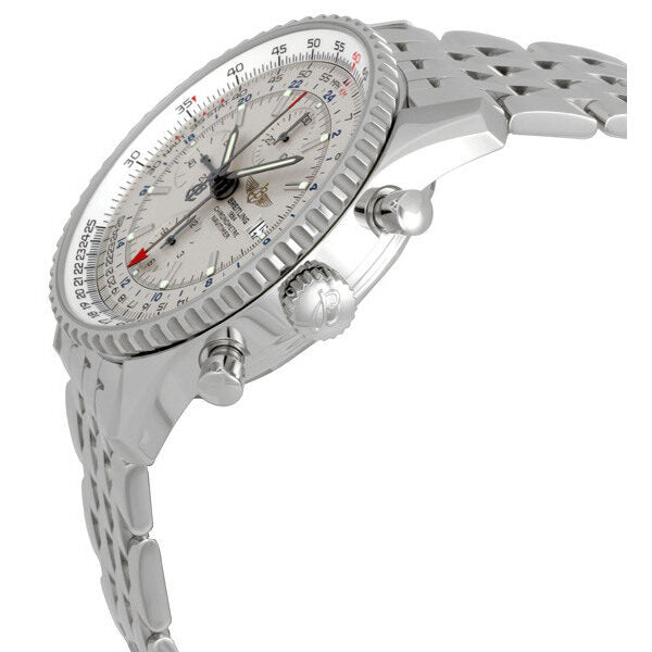 Breitling Navitimer World Chronograph Automatic Chronometer Silver Dial Men's Watch #A2432212-G571-453A - Watches of America #2