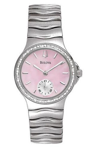 Bulova Diamond Series Mother of Pearl Dial Ladies Watch #96R57 - Watches of America