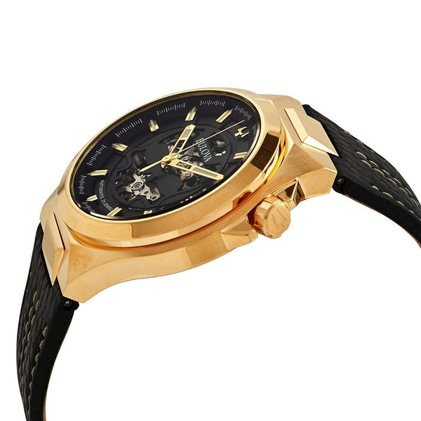 Bulova Maquina Automatic Men's Leather Watch #97A148 - Watches of America #2