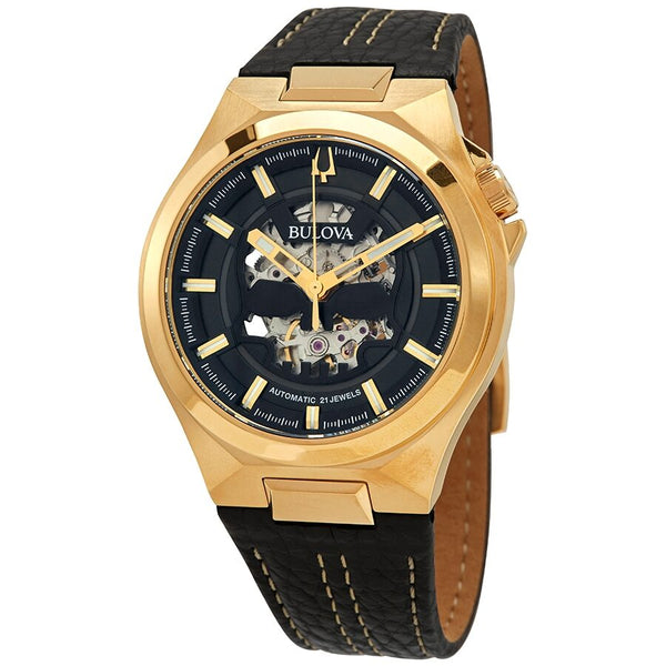 Bulova Maquina Automatic Men's Leather Watch #97A148 - Watches of America
