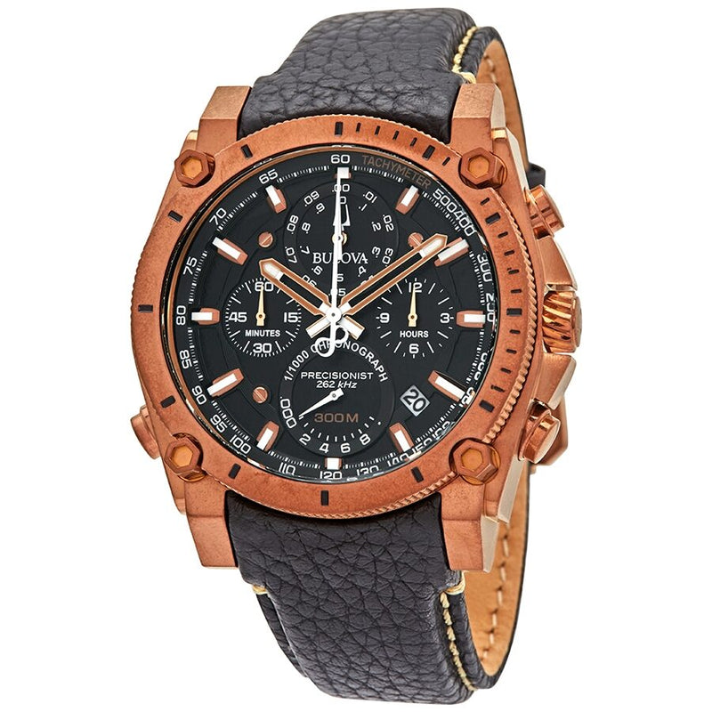 Bulova Precisionist Chronograph Quartz Black Dial Men's Watch #97B188 - Watches of America