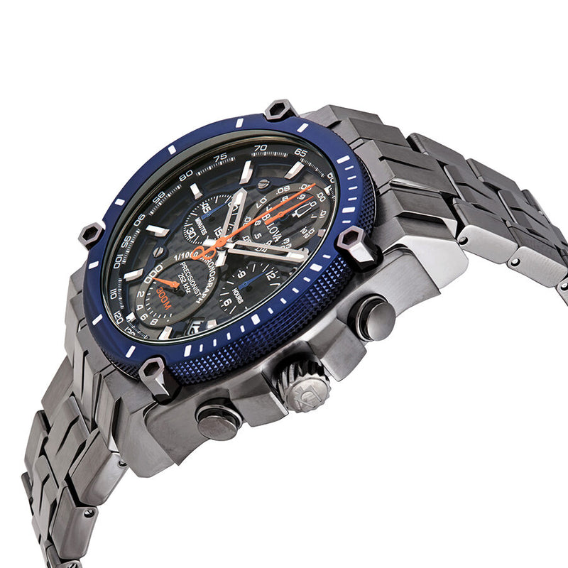 Bulova Precisionist Chronograph Quartz Black-Blue Dial Men's Watch #98B343 - Watches of America #2