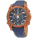 Bulova Precisionist Chronograph Quartz Blue Dial Men's Watch #97B186 - Watches of America