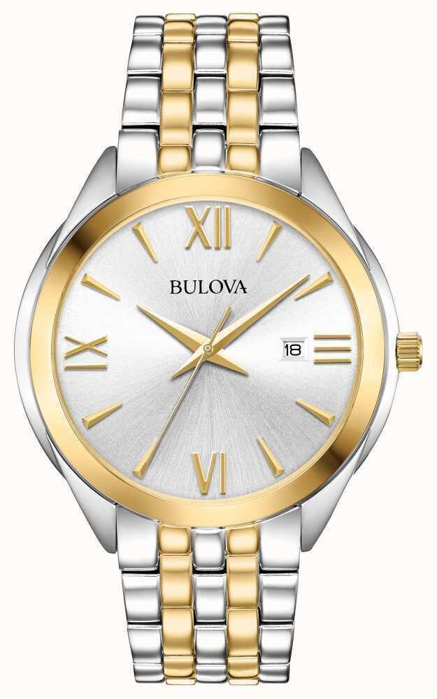 Bulova Quartz Silver Dial Two-tone Men's Watch #98B331 - Watches of America
