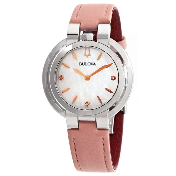 Bulova Rubaiyat Quartz White Mother of Pearl Dial Ladies Watch #96P197 - Watches of America