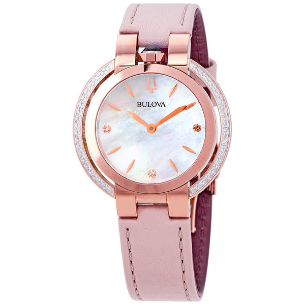 Bulova Rubaiyat White Mother of Pearl Dial Ladies Watch #98R267 - Watches of America