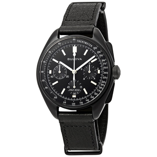 Bulova Special Edition Lunar Pilot Chronograph Black Dial Men's Watch #98A186 - Watches of America