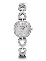 Bulova Swarovski Crystals Set White Mother of Pearl Dial Ladies Watch #96X136 - Watches of America