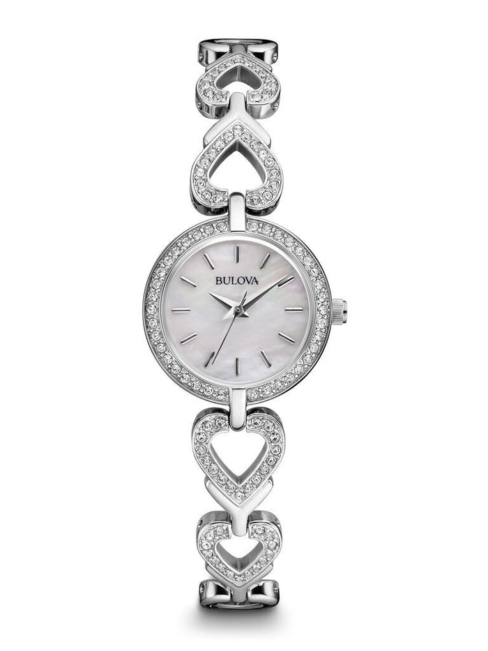 Silver Women's Swarovski crystal watch sold white pearl