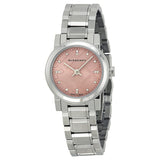 Burberry Diamond Pink Dial Stainless Steel Ladies Watch BU9223 - Watches of America