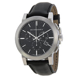 Burberry  Chronograph Black Dial Black Leather Men's Watch BU9356 - Watches of America