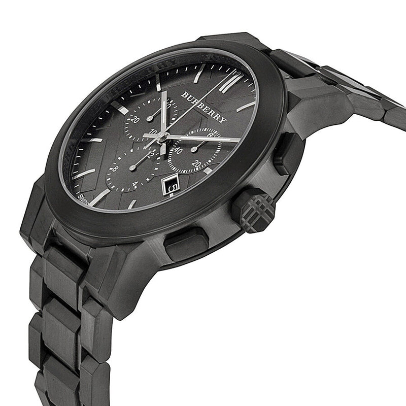 Burberry Chronograph Dark Grey Dial Black Ion plated Reloj para hombre Watches of America