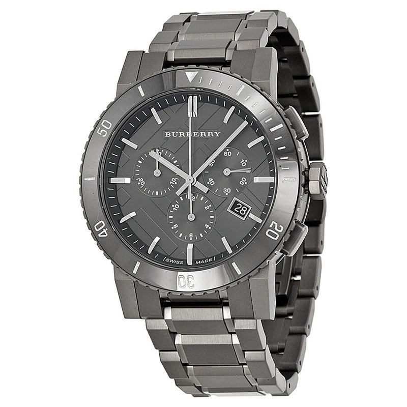 Burberry Chronograph Gunmetal Dial Grey Ion plated Stainless Steel Men Watches of America