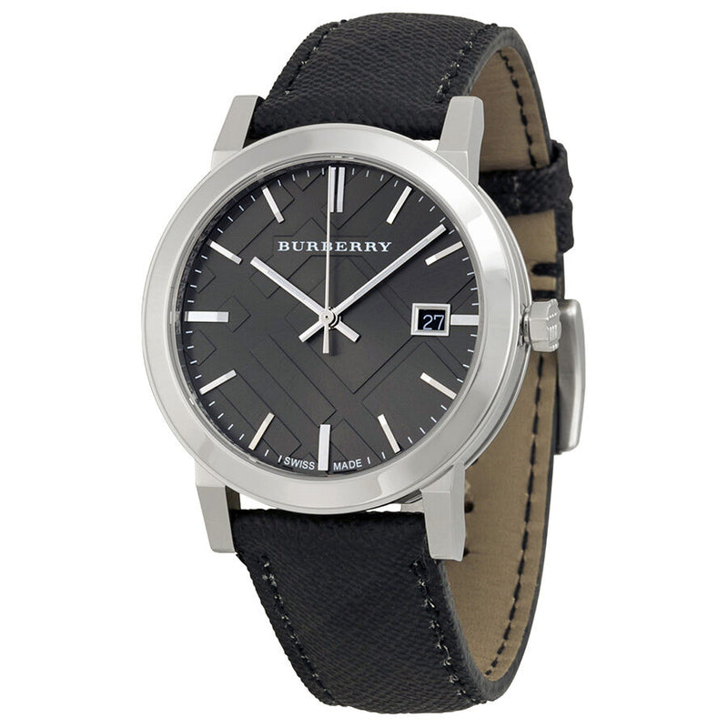 Burberry Grey Dial Black Polyvinyl Strap Men's Watch BU9030 - Watches of America