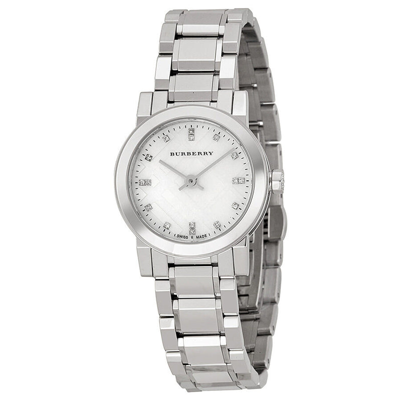 Burberry Mother of Pear diamond set Stainless Steel Ladies Watch BU9224 - Watches of America