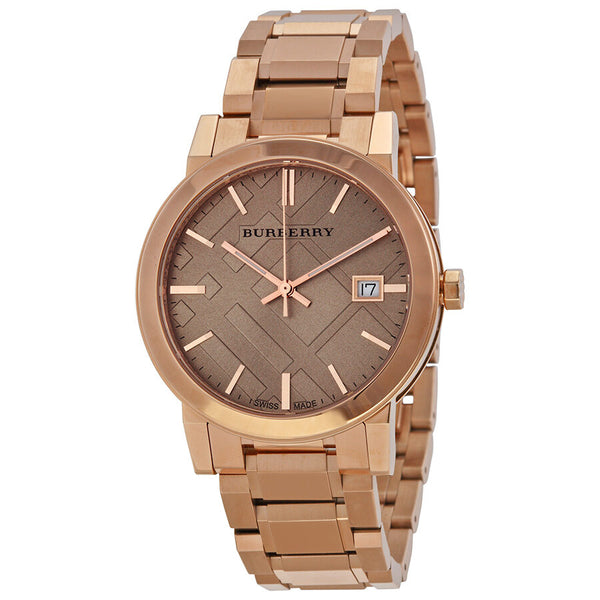 Burberry Rose Dial Rose Gold-tone Ladies Watch BU9034 - Watches of America