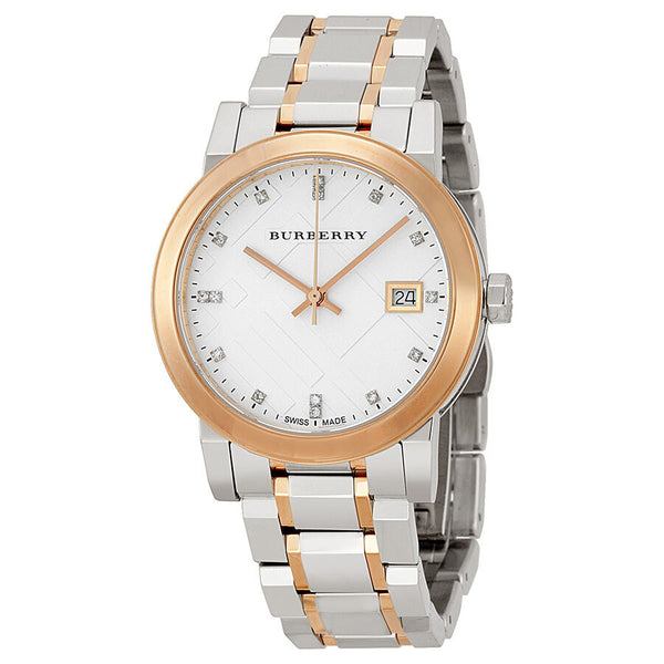 Burberry Silver Dial Two-tone Ladies Watch BU9127 - Watches of America