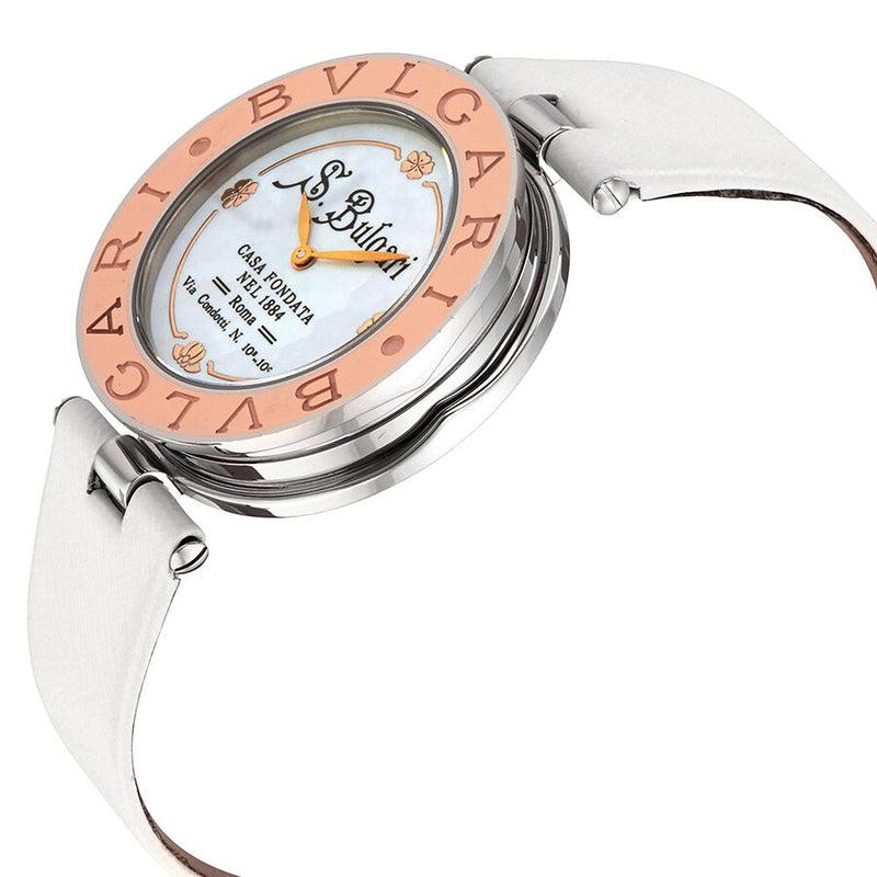 Bvlgari B. Zero1 White Dial18kt Rose Gold Ladies Watch #101737 - Watches of America #2