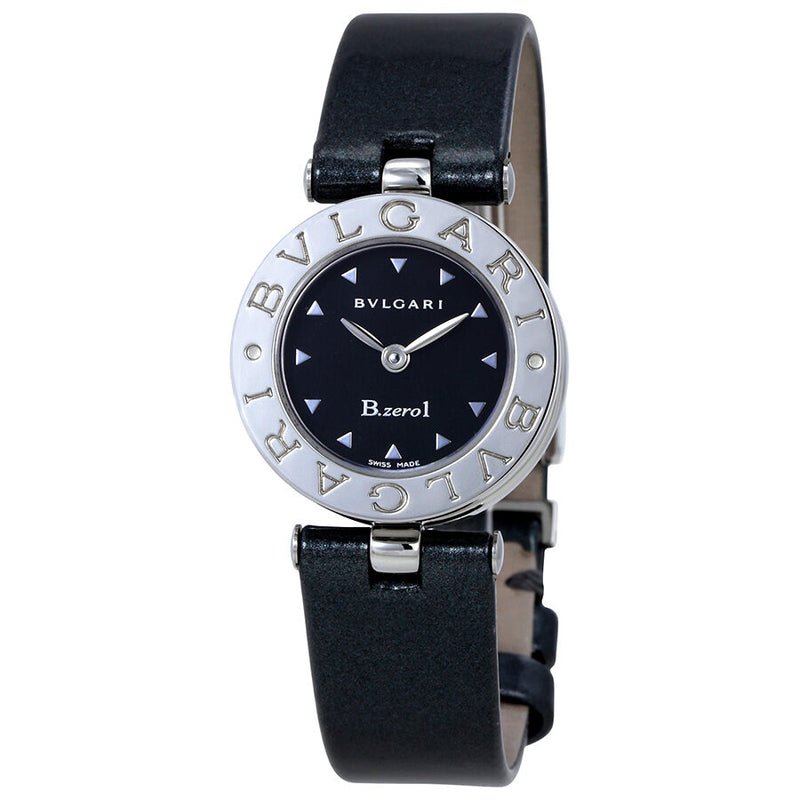 【BVLGARI】 ブラックレザー デジタル腕時計 BVLGARI】 ブラックレザー デジタル腕時計