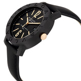 Bvlgari Bvlgari Automatic Black Dial Black Leather Men's Watch #102248 - Watches of America #2