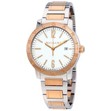 Bvlgari Bvlgari Off White Dial Stainless Steel & 18kt Pink Gold Automatic Men's Watch #102053 - Watches of America