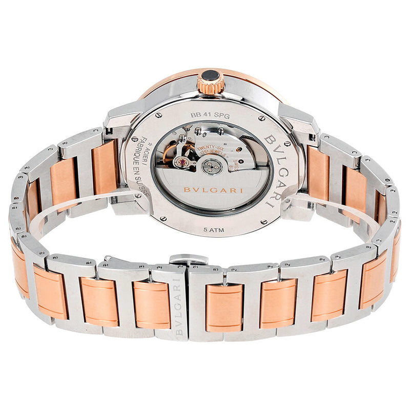 Bvlgari Bvlgari Off White Dial Stainless Steel & 18kt Pink Gold Automatic Men's Watch #102053 - Watches of America #3