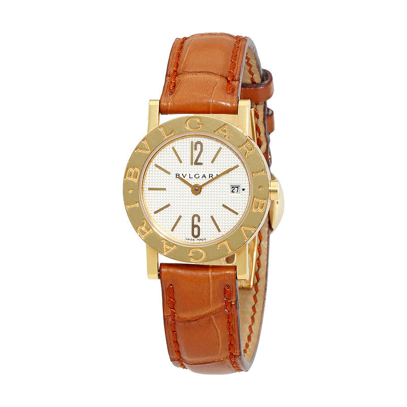 Bvlgari Bvlgari White Dial 18k Yellow Gold Ladies Watch #101358 - Watches of America