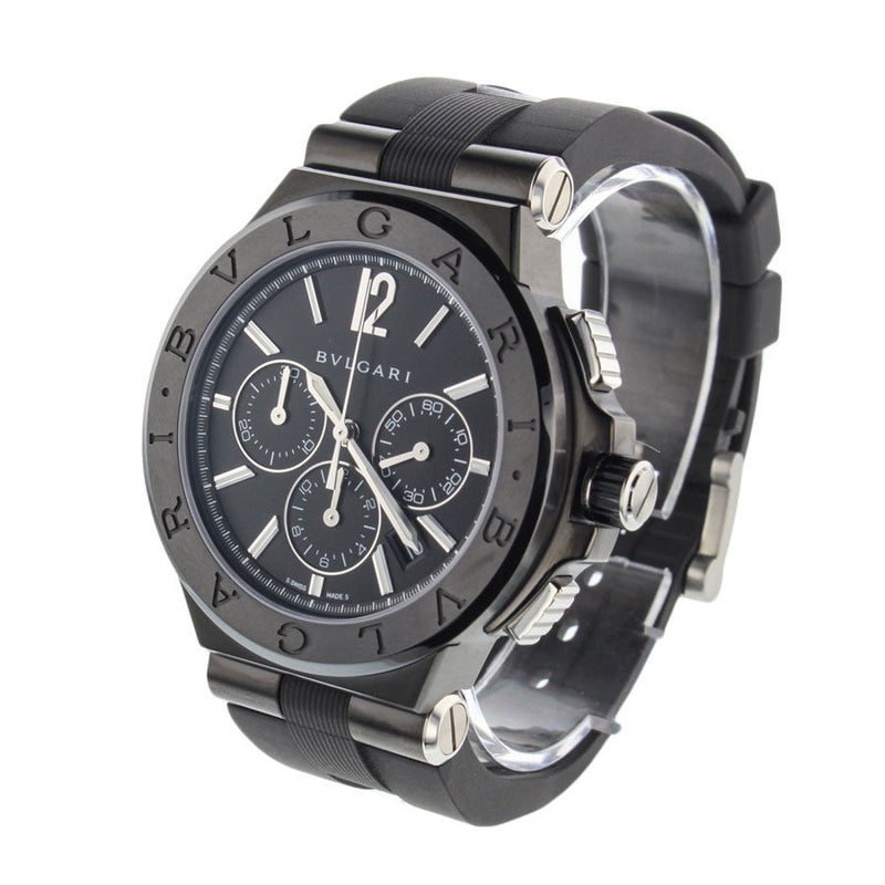 Bvlgari Diagono Black Dial Automatic Chronograph Men's Watch #102122 - Watches of America