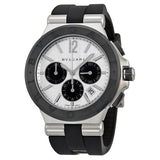 Bvlgari Diagono Silver Dial Black Rubber Men's Watch #DG42C6SCVDCH - Watches of America