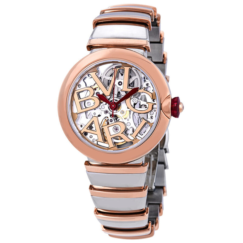 Bvlgari Lvcea Automatic Skeleton Dial Ladies Watch #102878 - Watches of America