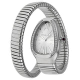 Bvlgari Serpenti Silver Dial Stainless Steel Diamond Ladies Watch #SP35C6SDS-1T-L - Watches of America