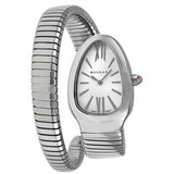 Bvlgari Serpenti Silver Dial Stainless Steel Long Bracelet Ladies Watch #SP35C6SS-1T-L - Watches of America