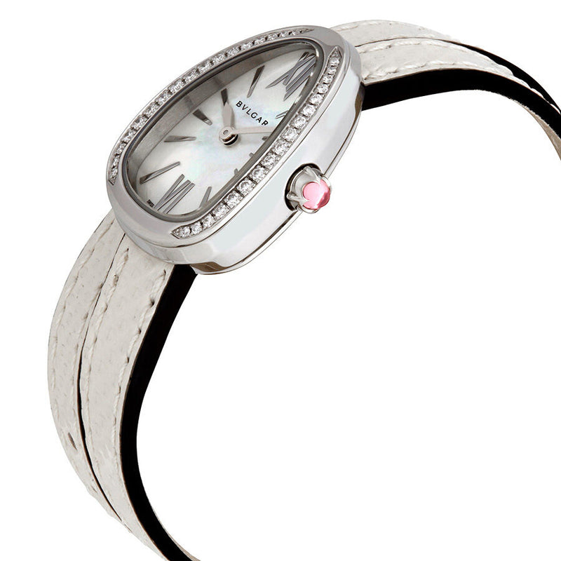 Bvlgari Serpenti White Mother of Pearl Dial Ladies Double Leather Watch #102781 - Watches of America #2