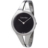 Calvin Klein Addict Black Dial Bangle Ladies Medium Watch #K7W2M111 - Watches of America