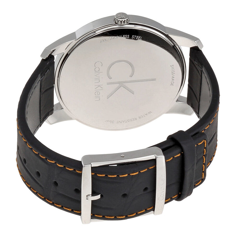Calvin Klein City Black Dial Black Leather Men's Watch #K2G211C1 - Watches of America #3