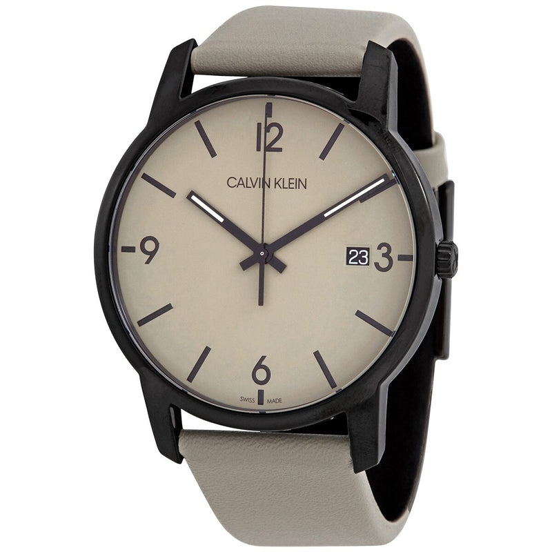 Calvin Klein City Quartz Beige Dial Men's Watch #K2G2G4GK - Watches of America