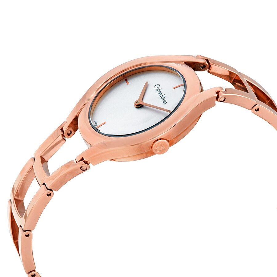 Calvin Klein Class Silver Dial Rose Gold tone Ladies Watch K6R23626 Watches of America