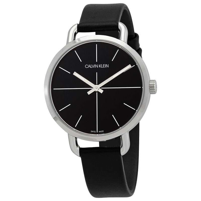 Calvin Klein Even Reloj de cuarzo con esfera negra para mujer K7B231CZ Watches of America