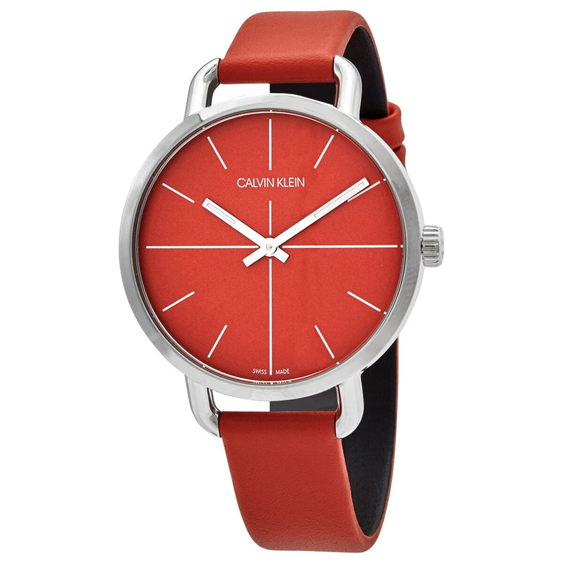 Calvin Klein Even Quartz Orange Dial Ladies Watch #K7B231YM - Watches of America